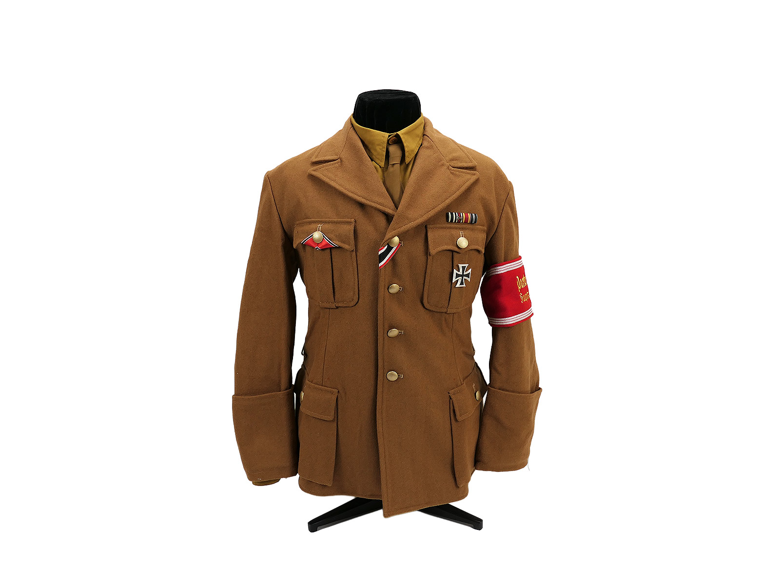 Braune Uniform Dienstrock NSDAP Hauptschriftleiter Parteipresse mit Diensthemd / Krawatte