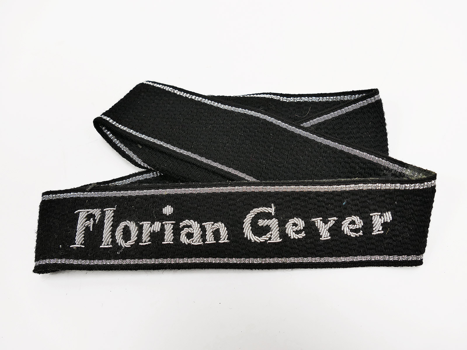Waffen SS Ärmelband FLORIAN GEYER für Offiziere Handgestickt