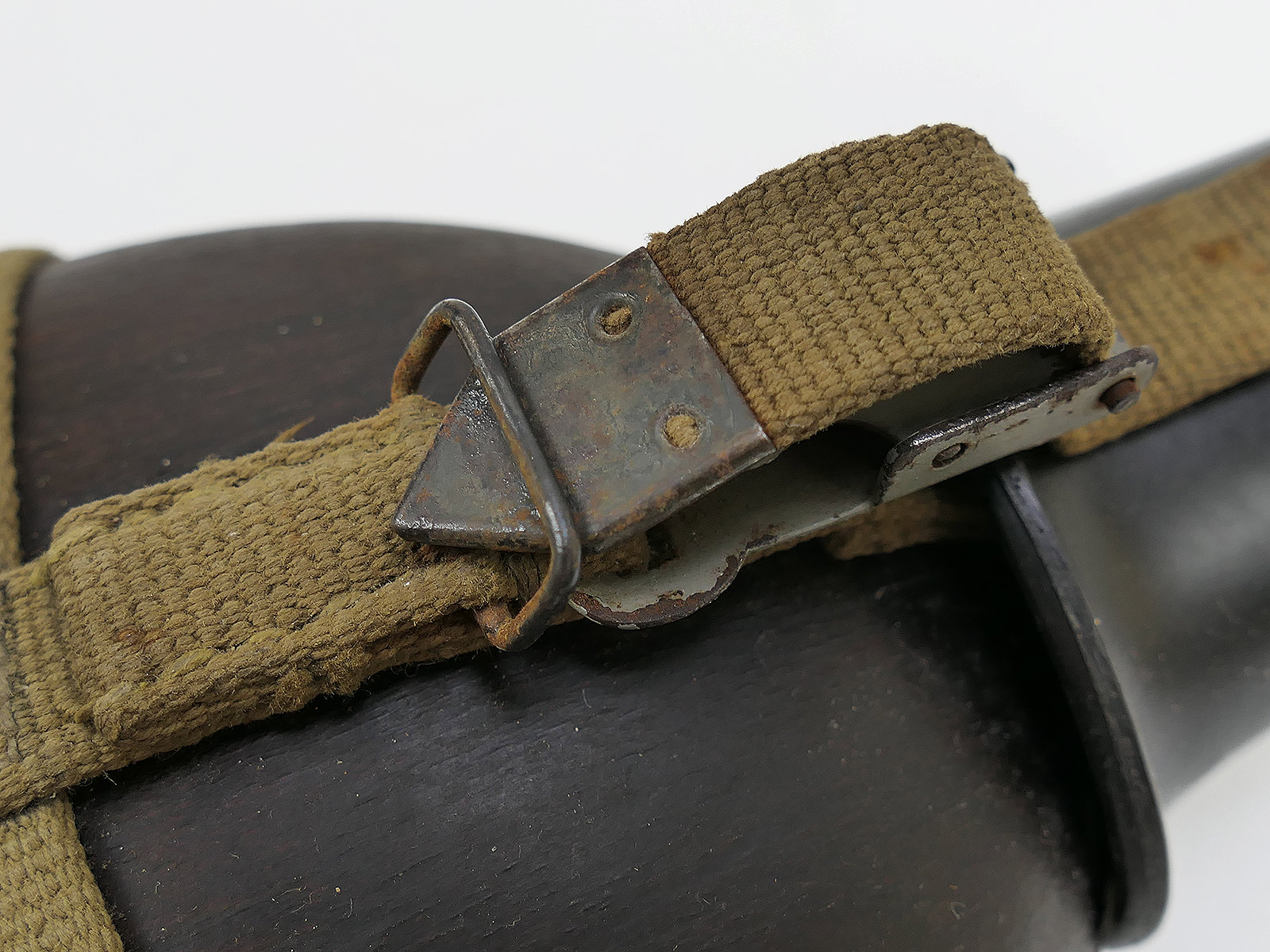 Wehrmacht DAK Afrikakorps Feldflasche Kokosnuss Tropen H.R.E.42 mit Becher COLLECTION BATTLE WORN