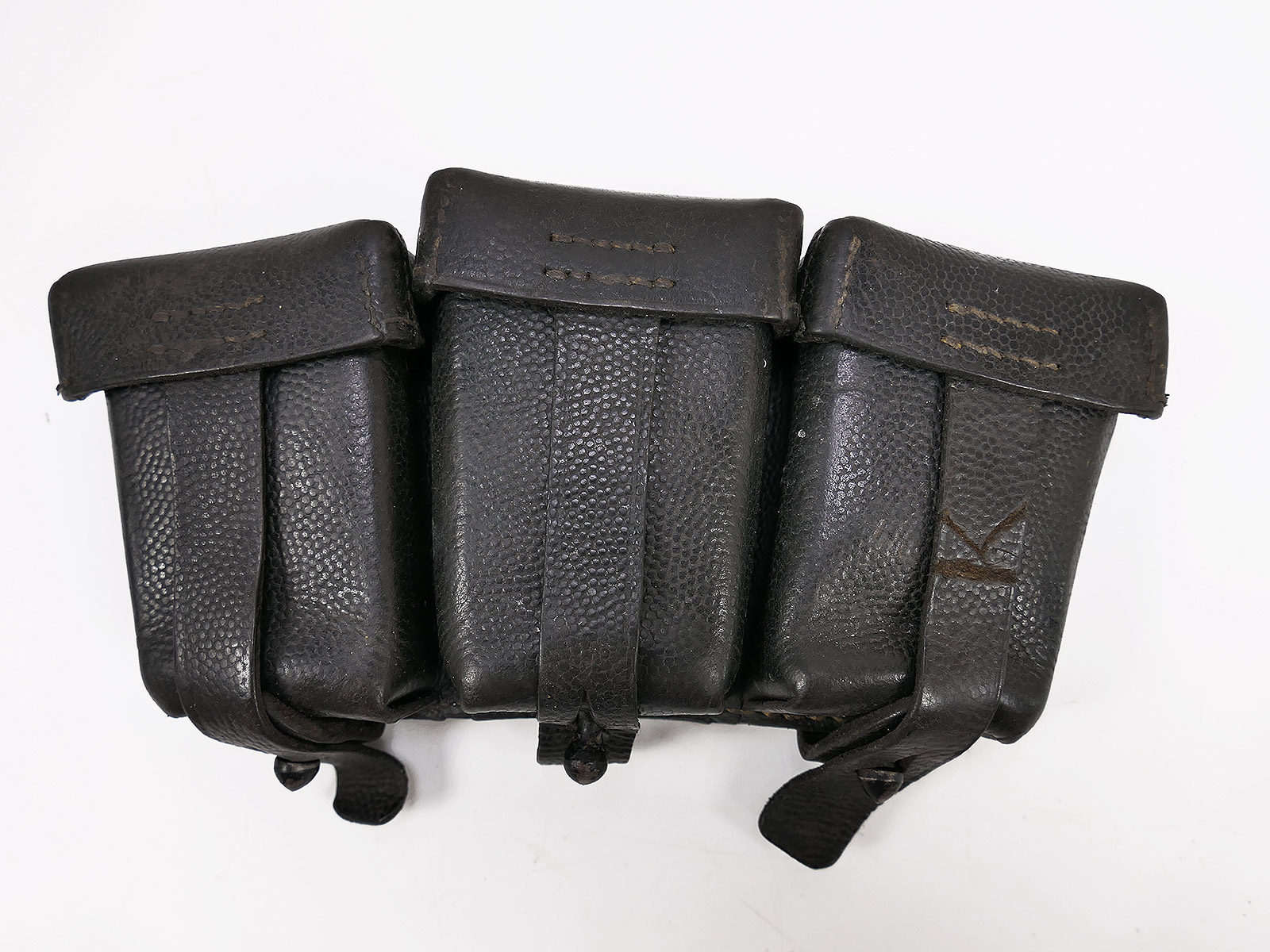 Einzelstück - Wehrmacht K98 3er Patronentasche schwarz ORIGINAL mit Hersteller 1942 COLLECTION