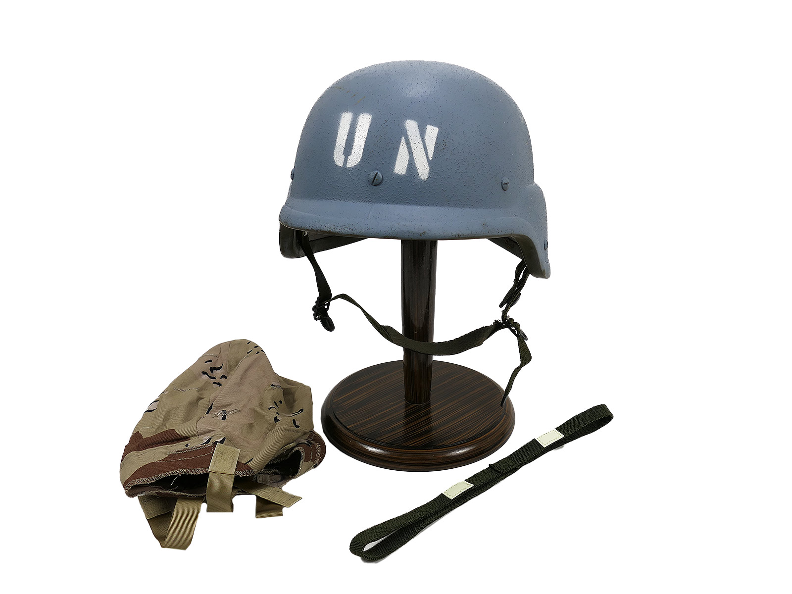 #74 (US) UN PASGT Gefechtshelm BLAUHELM Combat Helm Gr. M-2 mit US Desert Helmbezug SOMALIA TOP !