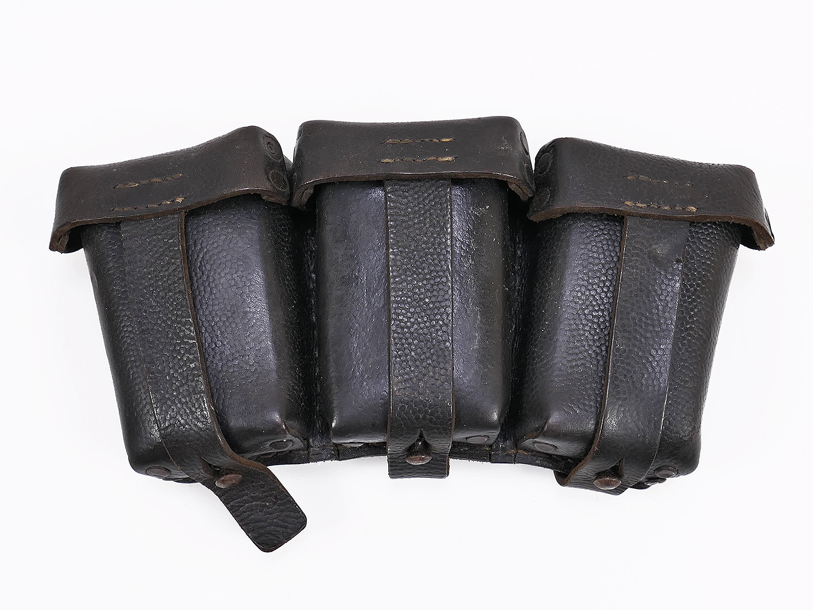 Einzelstück - Wehrmacht K98 3er Patronentasche schwarz ORIGINAL Rbnr. COLLECTION