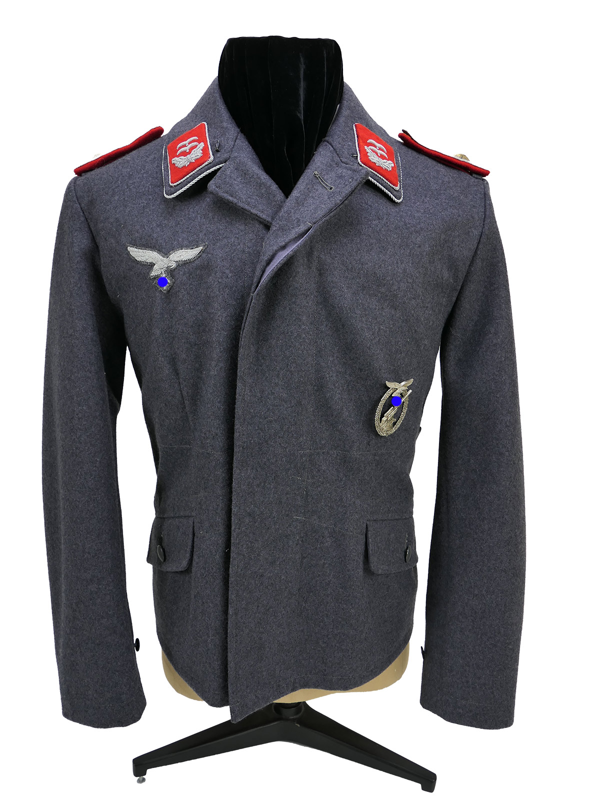 Antike WK2 Luftwaffe Fliegerbluse Oberleutnant FLAK Uniform COLLECTION BATTLE WORN