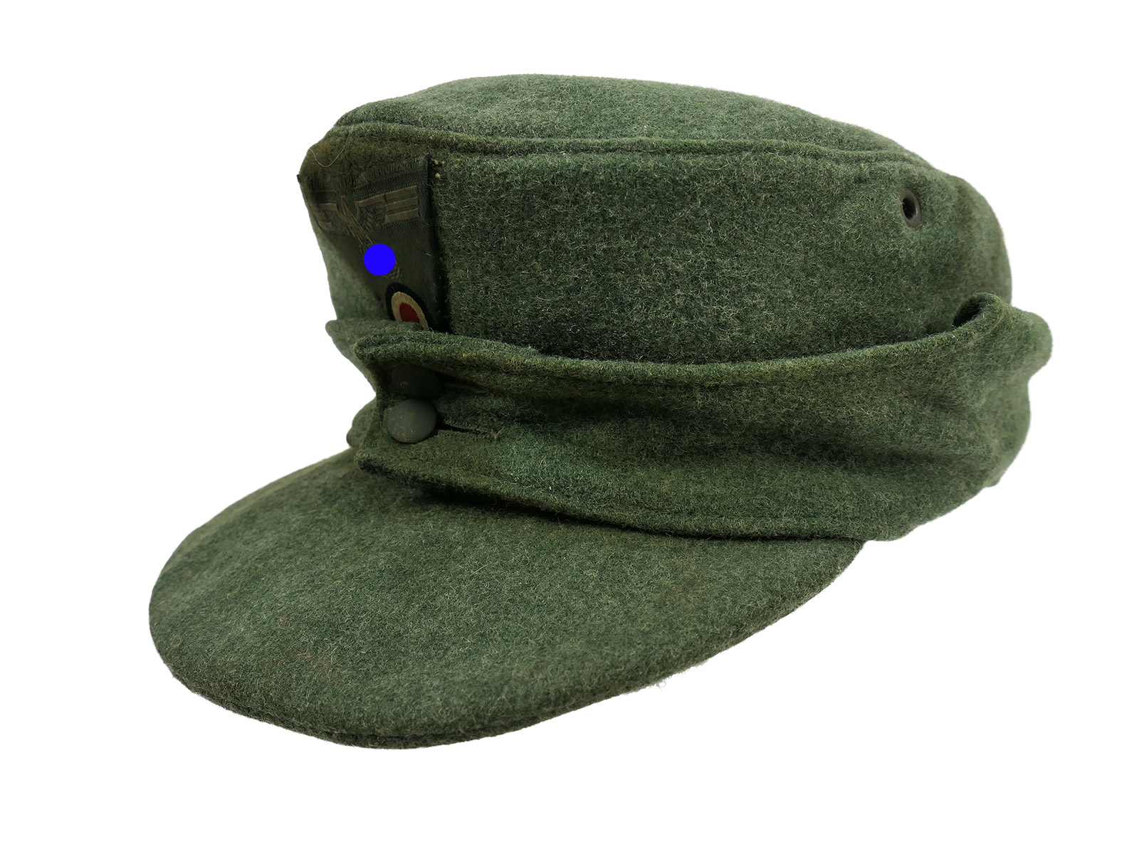 Wehrmacht M43 Feldmütze M1943 mit Trapez Effekten Mützenadler Gr.58 BATTLE WORN
