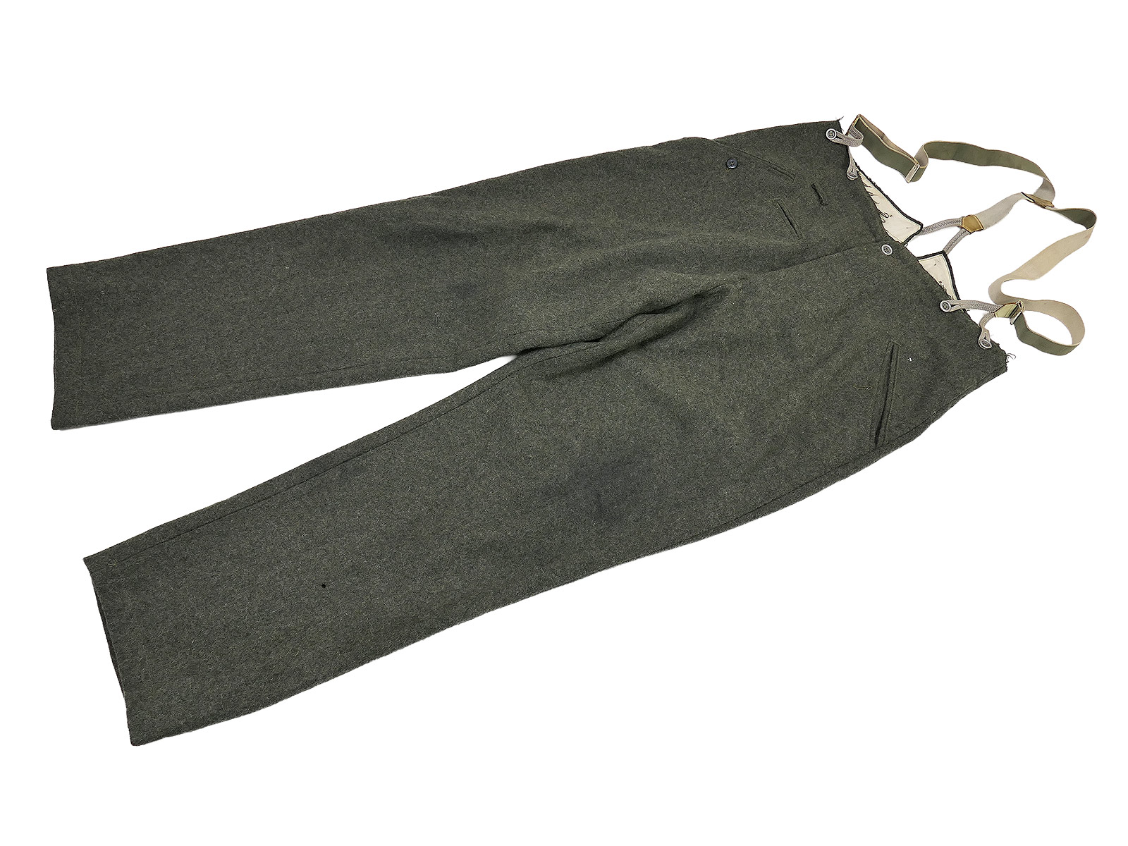 Einzelstück - M40 Feldhose Uniformhose Gr. L mit Hosenträgern COLLECTION BATTLE WORN