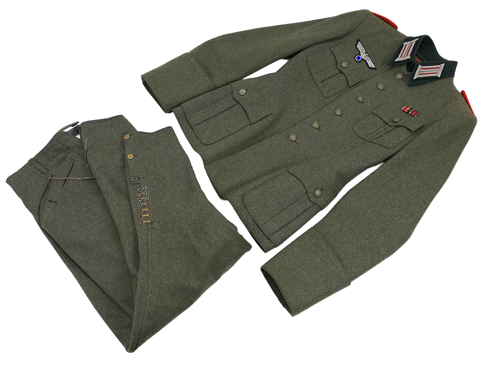 Original Uniform Ensemble Wehrmacht Offiziers Feldbluse M36 Hauptmann Artillerie Effektiert mit Breeches COLLECTION