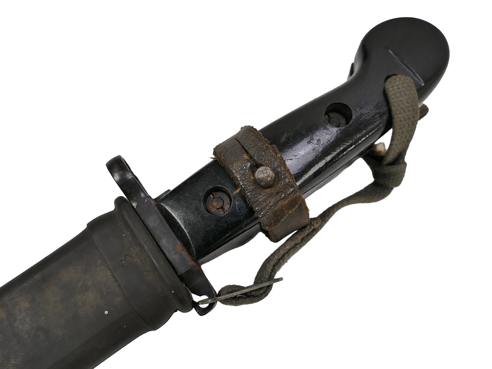 Original NVA Seitengewehr / Bajonett AK47 AK74 Kalaschnikow Schwarzer Plastegriff mit Drahtschneider