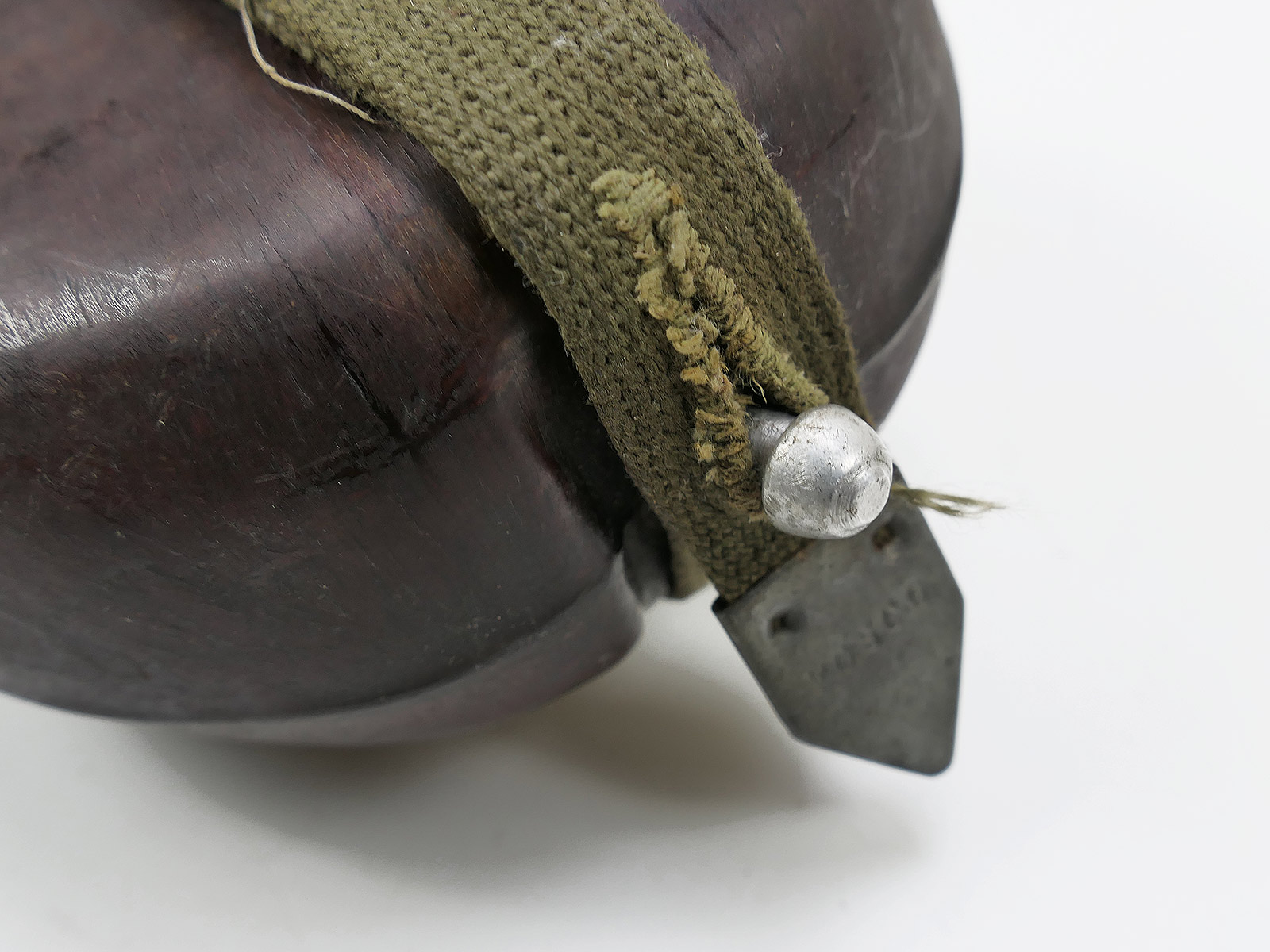 Wehrmacht DAK Afrikakorps Feldflasche Kokosnuss Tropen RITTER ALFURIT mit Becher COLLECTION BATTLE WORN