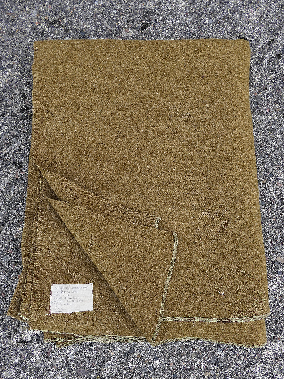 1942 Original US ARMY WW2 Wool Virgin Blanket OD Wolldecke Camp Decke