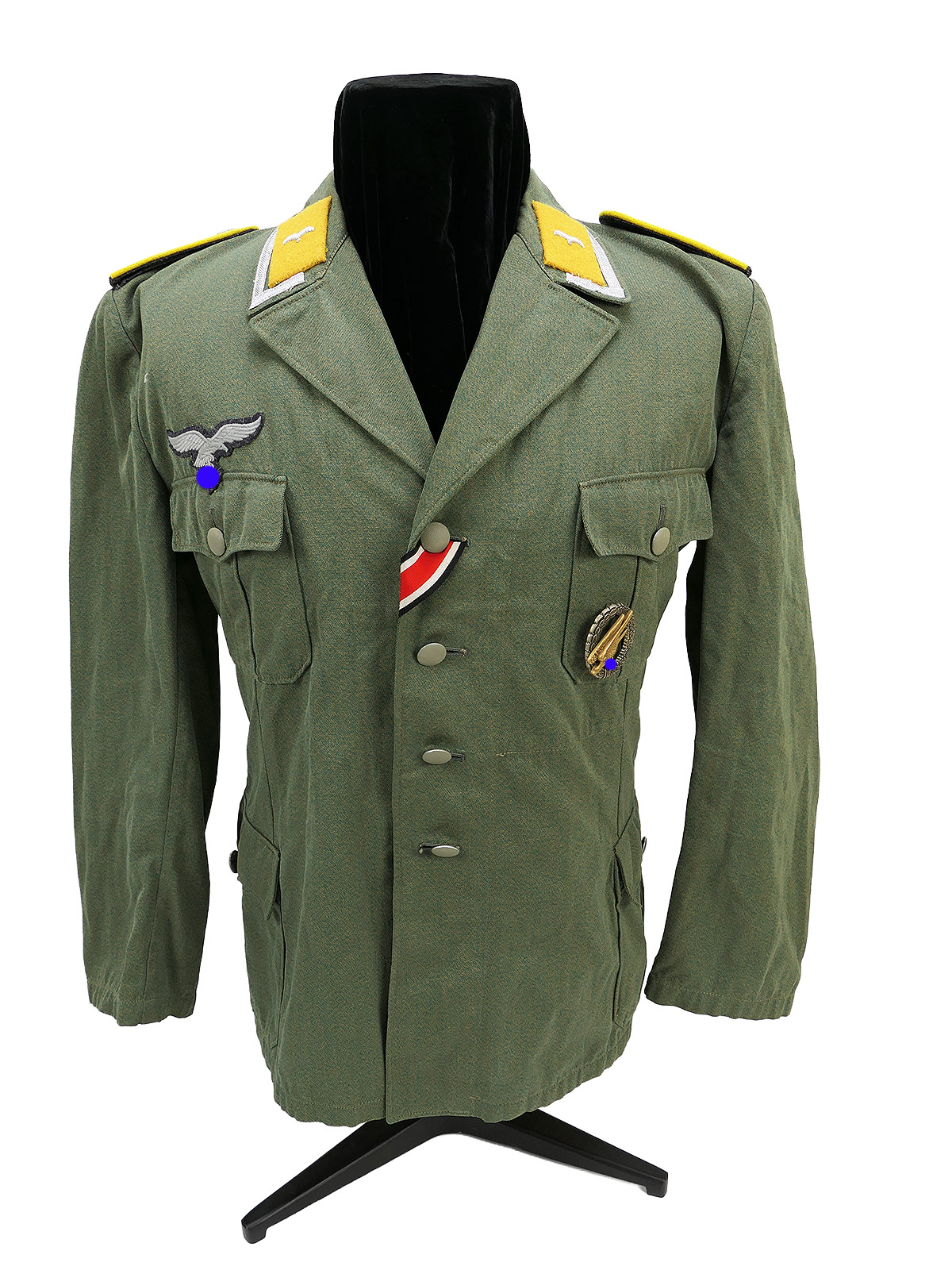 Luftwaffe Viertaschenrock Uniform Unteroffizier Fallschirmjäger melierter Stoff mit Effekten