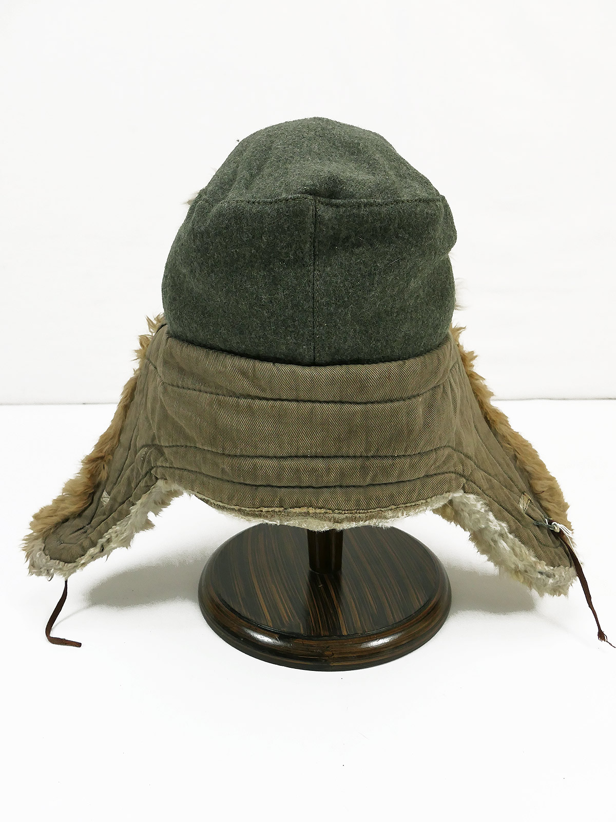 Einzelstück Wehrmacht Wintermütze Fellmütze Kaninchenfell Hasenfell Feldmütze Gr.56