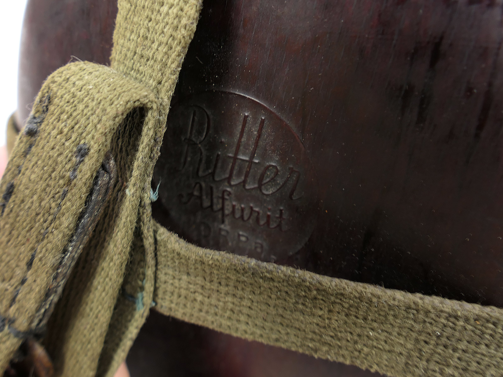 Wehrmacht DAK Afrikakorps Feldflasche Kokosnuss Tropen RITTER ALFURIT mit Becher COLLECTION BATTLE WORN