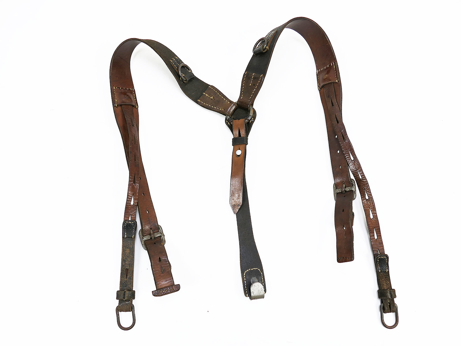 Einzelstück - Wehrmacht Original Y-Riemen Leder Koppeltragegestell Franz Brehme 1942 Top!  COLLECTION