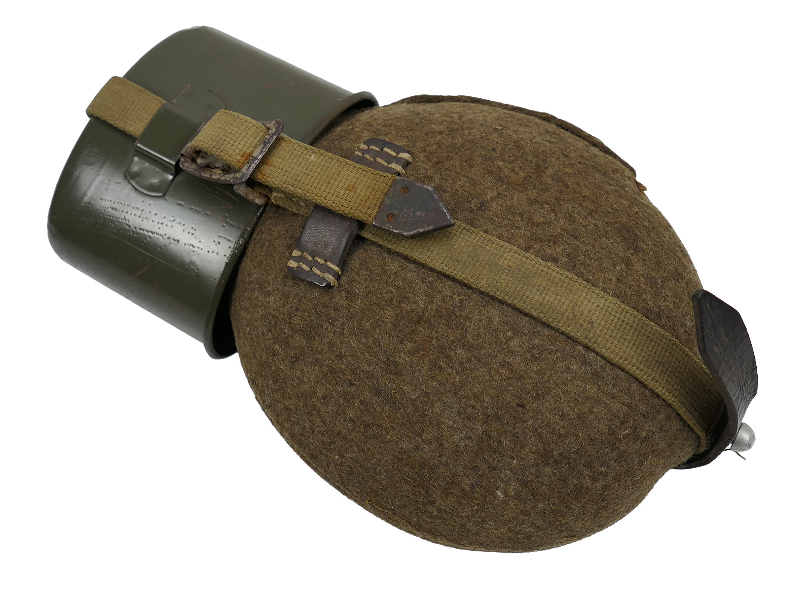 Wehrmacht Feldflasche MN42 mit Stahl Becher Wasserflasche TOP COLLECTION BATTLE WORN