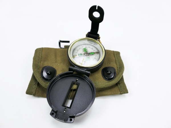 US Army WW2 compass lensatic & carrying case Kompass mit Tasche