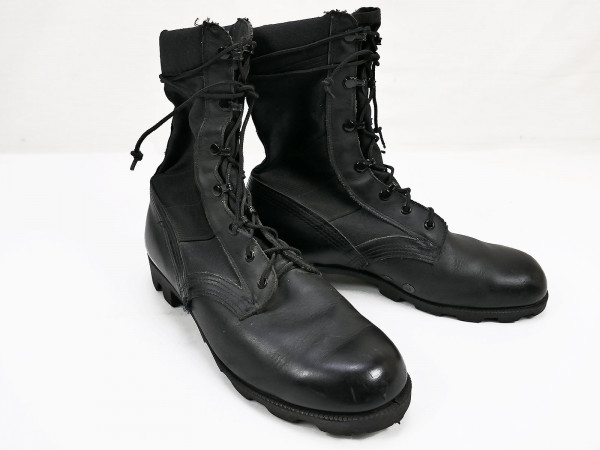 US ARMY Vintage Kampfstiefel Vietnam Combat Boots Gr. 10W Jungle Leder / Mesh Siefel schwarz