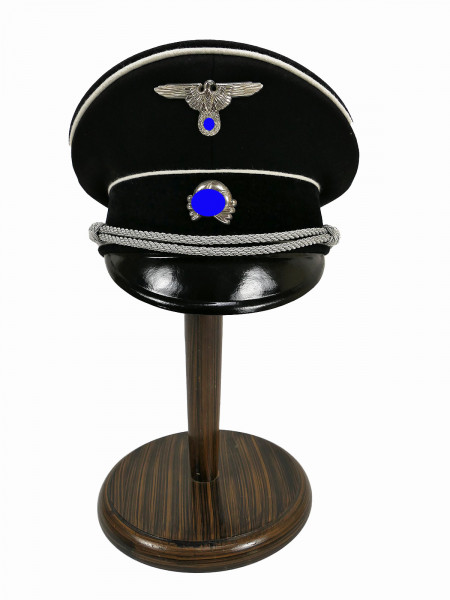 Allgemeine SS Schirmmütze Offizier RZM Gr.57 Top Museumsanfertigung mit Effekten alter Art