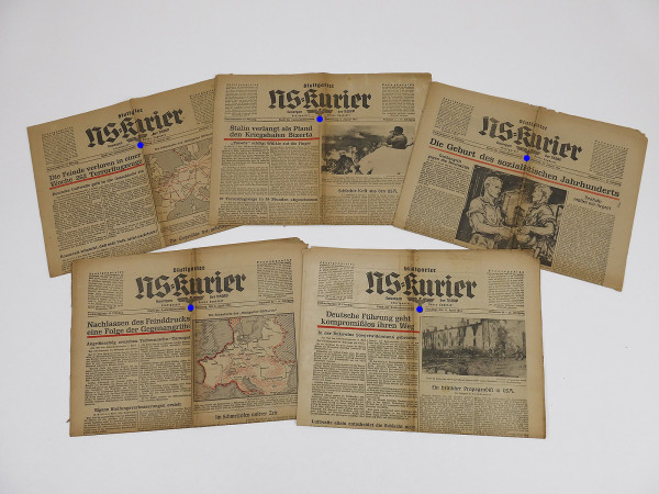 #K12/ 5x Stuttgarter NS-Kurier Zeitung 14.Jg. Ausgaben Jan/April 1944 Zeitschrift der NSDAP Gauorgan