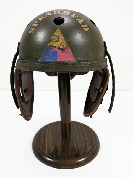 EINZELSTÜCK US WW2 SPEARHEAD 3rd Armored Panzer Helm Tanker helmet M-1938 Panzerhelm