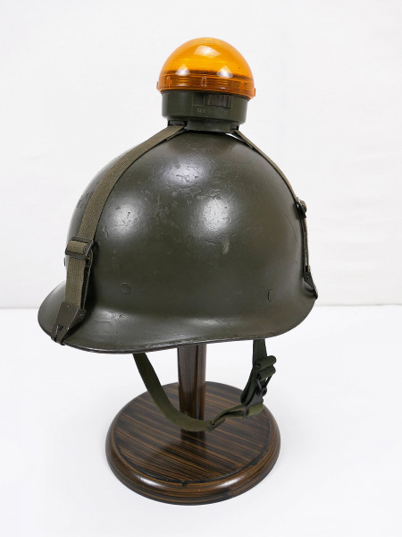 Original BW Bundeswehr Helm alte Art Stahlhelm mit Warnleuchte Blinkleuchte Blinki
