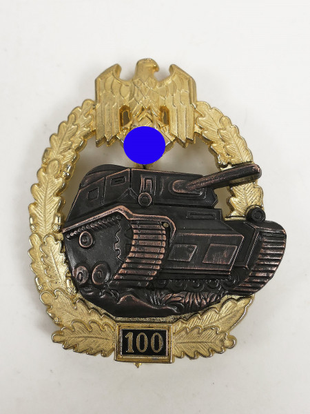 Wehrmacht Panzerkampfabzeichen Heer mit Einsatzzahl 100 Hersteller JFS