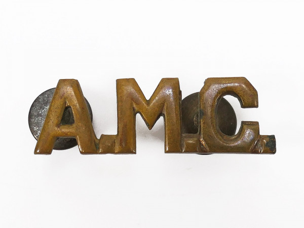 US WW2 Collar Insignia A.M.C. Army Medical Center Pin Badge Abzeichen
