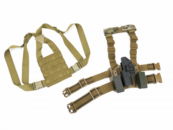 BLACKHAWK! Kit Tactical drop leg Beinholster mit Serpa Holster für 9mm Pistole + 2 Magazin Halter