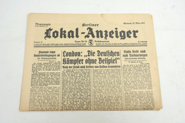 WK2 Vollständige Tageszeitung - Berliner Lokal-Anzeiger 22.März 1944 - Morgenausgabe