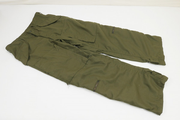 Original US Vintage Hot Weather Trousers Vietnam 1971 Fire Resistant Nylon Olive Green 106