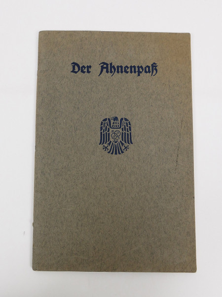 Original Ahnenpass Deutsches Reich mit zahlreichen Eintragungen