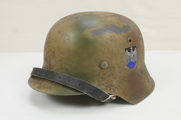 Wehrmacht Stahlhelm M42 NORMANDIE Camouflage SD Tarnhelm Gr.58/59 Rauhtarn