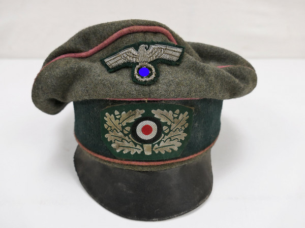 Wehrmacht Heeres Panzer Schirmmütze Offizier Panzerjäger Crusher Cap Gr.58 effektiert