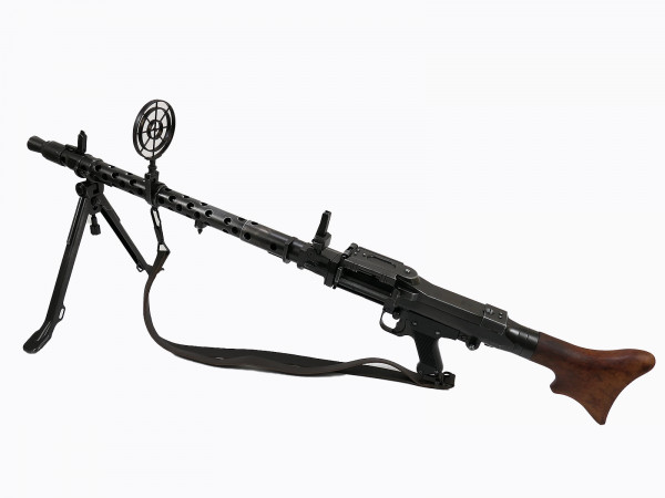 VARIANTE Maschinengewehr MG34 Deko Metall Modell mit Holz Schulterstütze + Flieger Kreiskorn