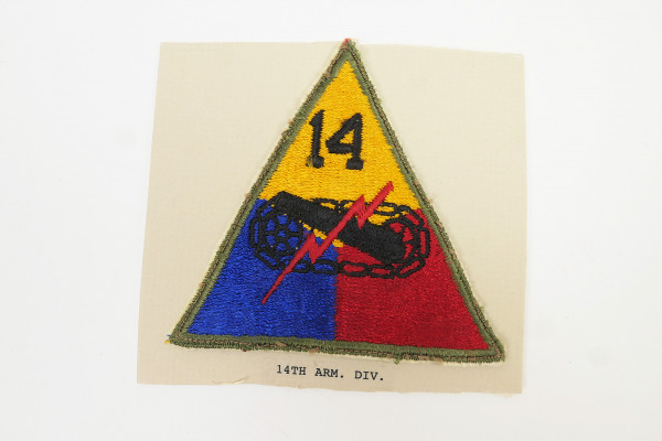 US ARMY WW2 Patch Ärmelabzeichen 14th Armored Division Panzerdivision 1941-1947