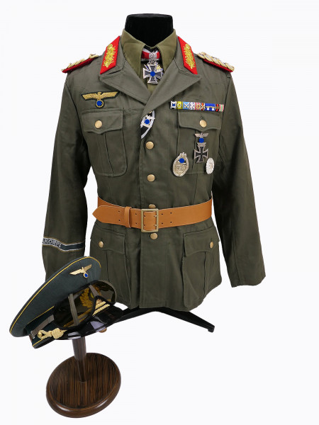 Uniform Ensemble Generalfeldmarschall Erwin Rommel Afrikakorps Koppel Schirmmütze Ritterkreuz