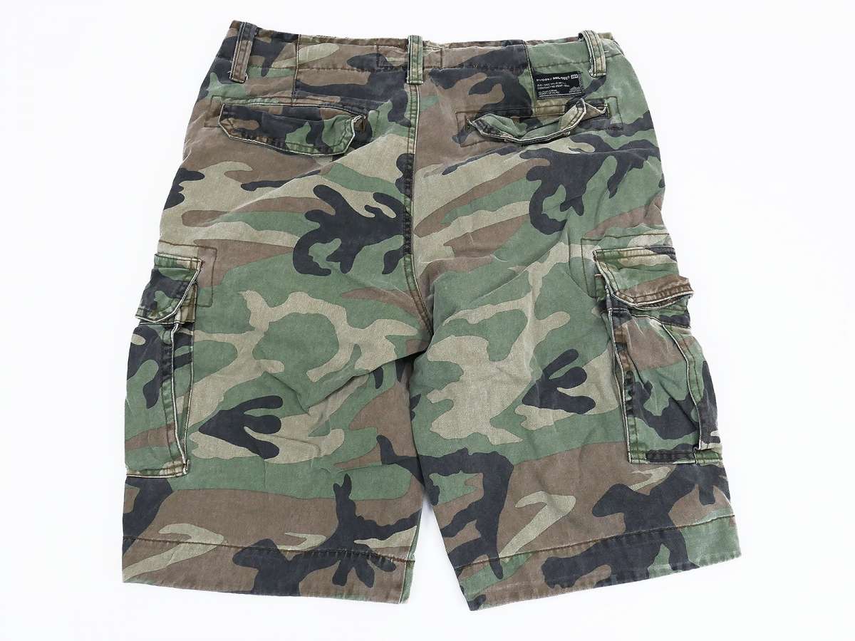 US Vintage Shorts Prewashed Woodland Camouflage Lomax Militaria