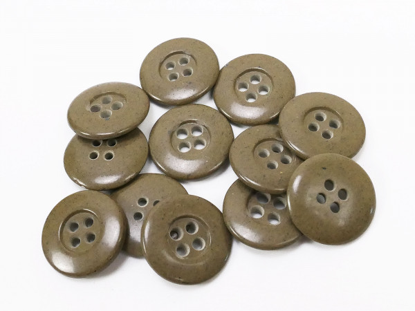 12x Original Wehrmacht Kunstharz Knopf 19mm khaki Tropen Knöpfe Feldbluse Hose