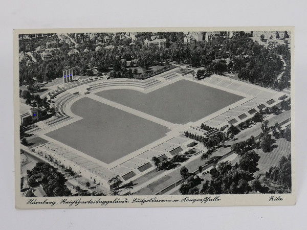 #38 Original Postkarte Reichsparteitaggelände Luitpoldarena mit Kongresshalle Nürnberg