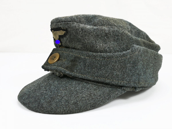 Waffen SS M43 Einknopf Feldmütze Italienisches Wolltuch Gr. 59 vereinfachte Ravensbrück Fertigung