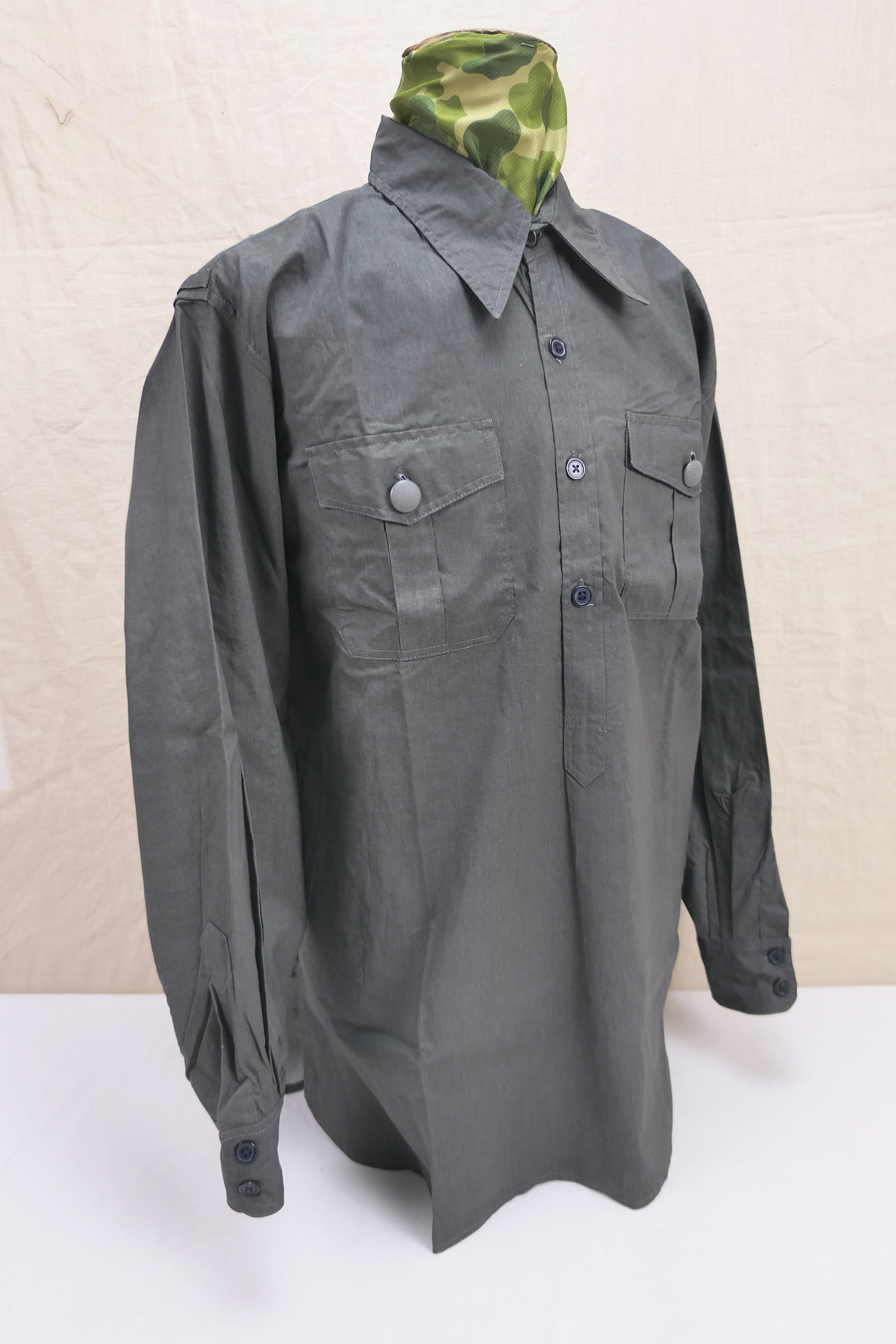 Army Chino Shirt Tropenhemd Service Hemd Vintage Fieldshirt Diensthemd uniform 