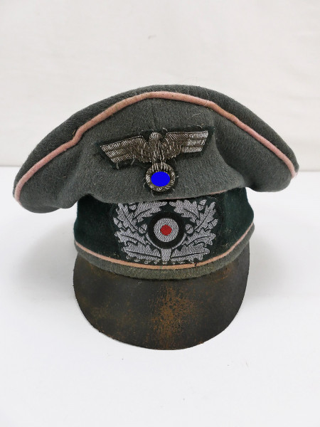 Wehrmacht Heeres Panzer Schirmmütze Offizier Panzerjäger Crusher Cap Gr.58 effektiert