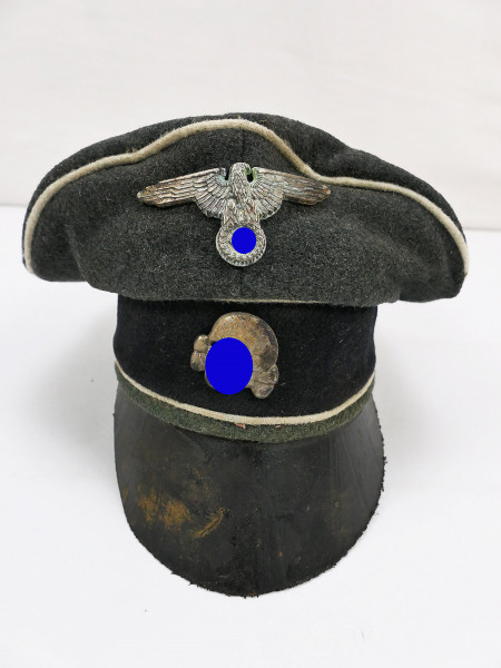 Waffen SS VT Schirmmütze Crusher Cap Gr.60 mit Metall Effekten Unikat