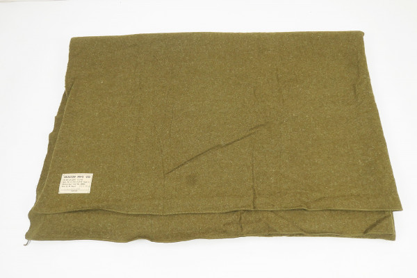 1942 Original US ARMY WW2 Wool Virgin Blanket OD Wolldecke Camp Decke