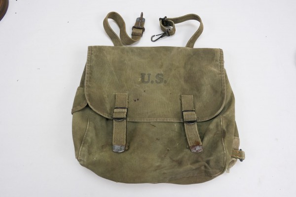 Original WW2 US Army M-1936 Musette Bag Kampftasche M36 Khaki 1943