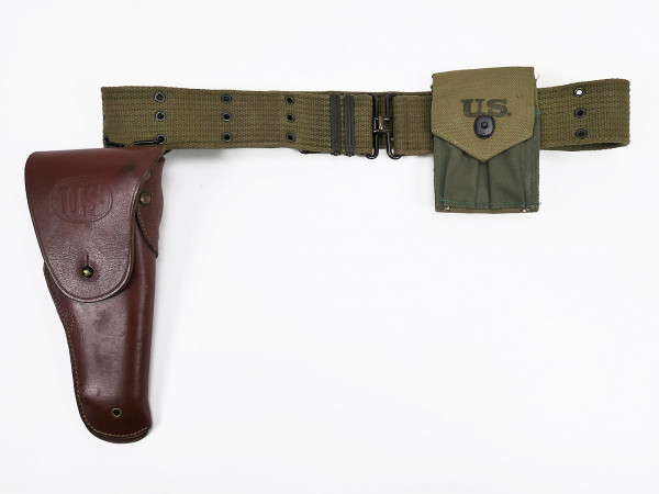 US Army Colt 1911 Koppelzeug Holster + Magazintasche am Pistol Belt