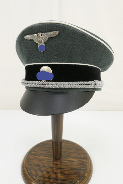 Waffen SS Schirmmütze Offizier Gr.58 mit Metall Effekten