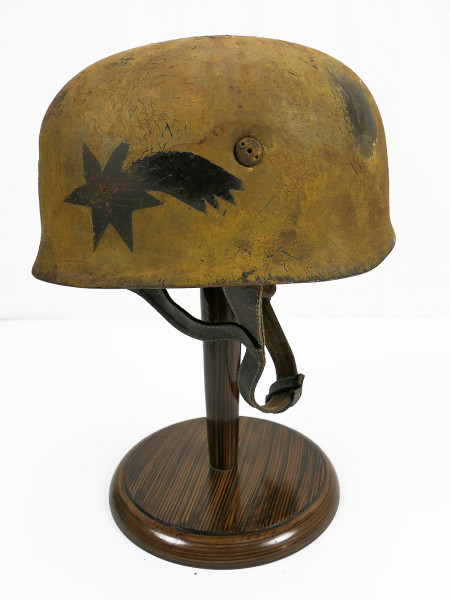 Camouflage Fallschirmjägerhelm KRETA / MERKUR Stahlhelm M38 Luftwaffe Fallschirmjäger