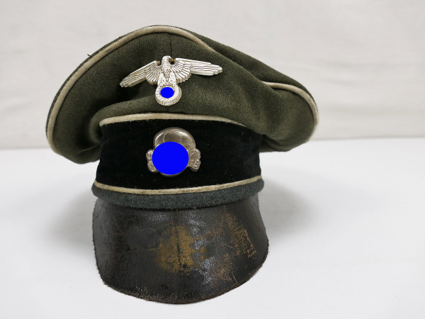 Waffen SS VT Schirmmütze Crusher Cap Gr.59 mit Metall Effekten Unikat