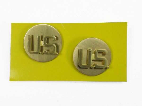 US ARMY Paar Kragenabzeichen EM U.S. / U.S. Collar disks Class A Uniform