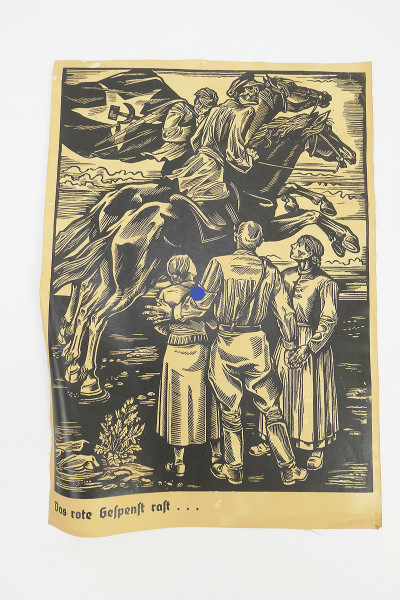 Vintage Bild Propaganda Plakat Poster - Das rote Gespenst rast
